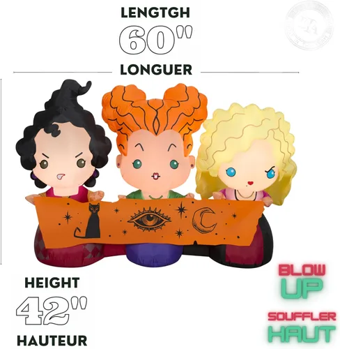 Vista 2 de Gemmy - Inflable de Hocus Pocus Sisters multicolor -220556