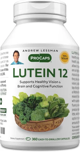 Vista 9 de ANDREW LESSMAN Luteína 12 mg - 60 cápsulas blandas - Niveles ultra altos de luteína. Potente carotenoide antioxidante. Apoya la salud ocular