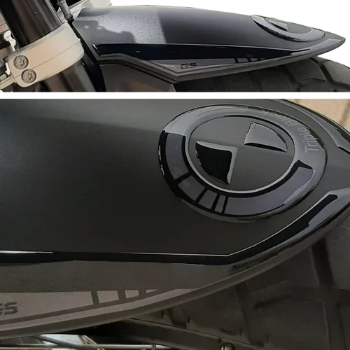 Vista 4 de Resin Bike Adhesivos 3D para motocicleta compatibles con BMW R 1250 GS Adventure 2021-2024 Triple Black. Protección contra golpes y arañazos.