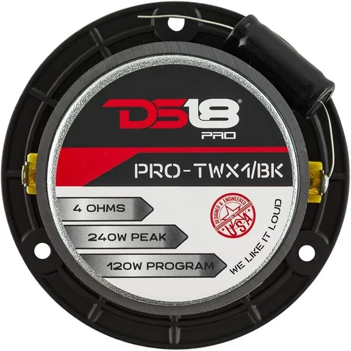Vista 6 de DS18 PROTWX1BK PRO Altavoz de Agudos Super Bullet de 1 Pulgada de Aluminio de 240 W 4-Ohm