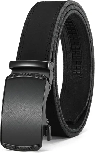 Vista 33 de CHAOREN Cinturón para hombre de cuero con trinquete - Ajuste personalizable, estilo sin esfuerzo (35 mm)