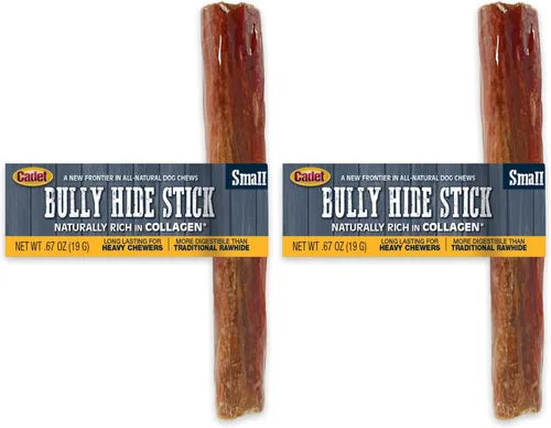 Vista 16 de Palitos de piel de toro Cadet para perros pequeños, 100% pizzle de res natural, masticables de ingredientes limitados y larga duración para perros
