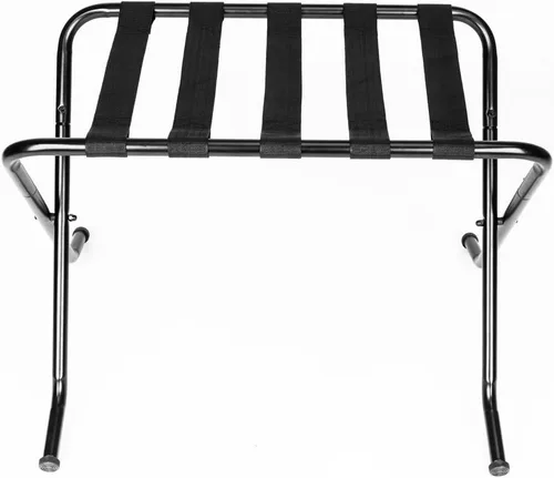 Vista 9 de Portaequipajes plegable de metal, 26.77 x 15.75 x 22 pulgadas, portátil, de acero, plegable, para maleta, para habitación de invitados, dormitorio