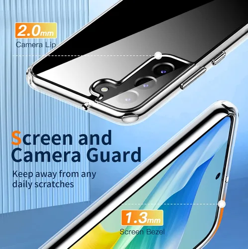Vista 8 de Meifigno Funda transparente para Samsung Galaxy S22+ Plus (6.6 pulgadas), [20 veces antiamarilleo]