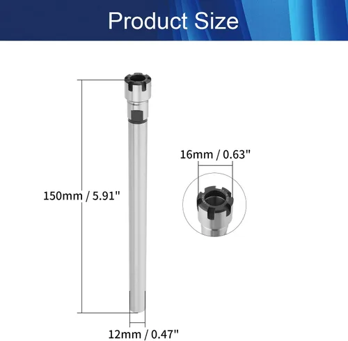 Vista 2 de Portabrocas Portabrocas CNC Fresado Extensión Varilla C12 ER11M 150L Fresadora Accesorio CNC Fresado Arbor Adaptador Extensión Varilla Herramienta