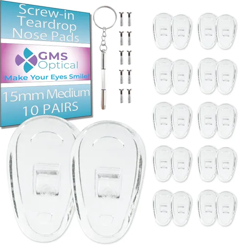 Vista 10 de GMS - Almohadillas de silicona para soporte de anteojos en la nariz con forma simétrica, 10 pares, 2