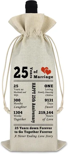 Vista 9 de Gfhzdmf Regalo de boda de 10º aniversario para esposa, marido, bolsa de vino, regalo de matrimonio de 10 años para mujeres y hombres, bolsa