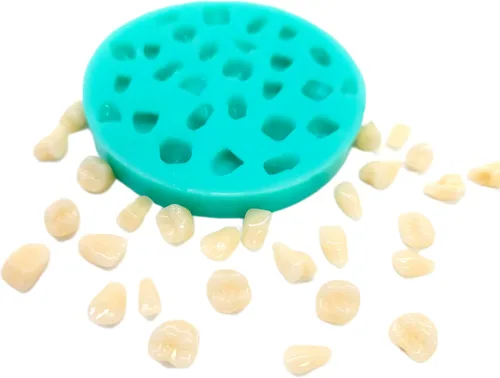 Vista 3 de Molde de silicona de dientes humanos de imitación con múltiples cavidades Jabón Vela Molde para cera Molde para resina NC041