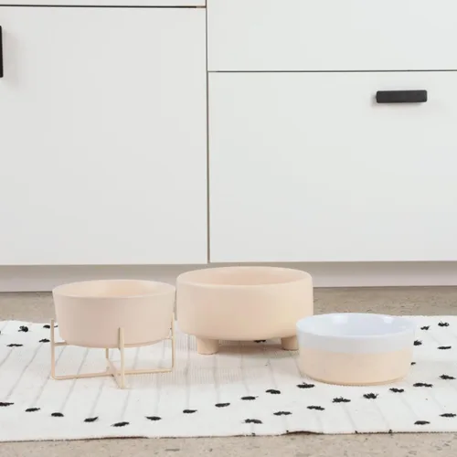Vista 7 de Waggo Uplift - Tazón de cerámica para perros para razas pequeñas, medianas y grandes, pesado y duradero, para alimentos y agua, apto para Crema