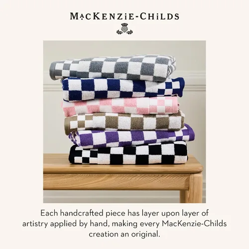 Vista 5 de MACKENZIE-CHILDS Toalla de mano, bonita toalla de mano decorativa para baño y cocina, cuadros negros y blancos