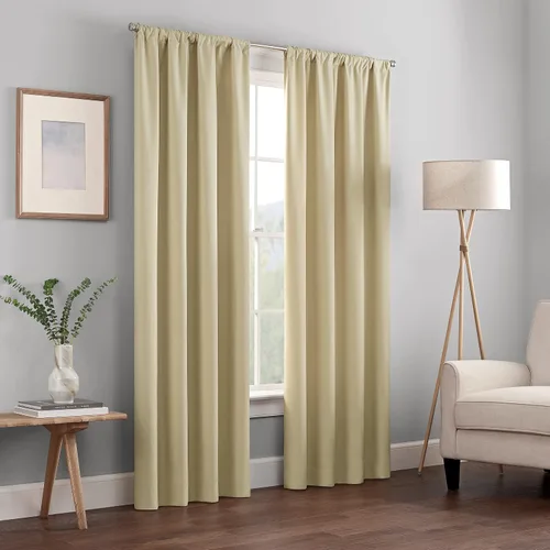 Vista 25 de ECLIPSE Kendall - Cortina térmica opaca moderna con bolsillo para cortinero, para dormitorio o sala de estar (1 panel), 42 x 54 pulgadas, alcachofa