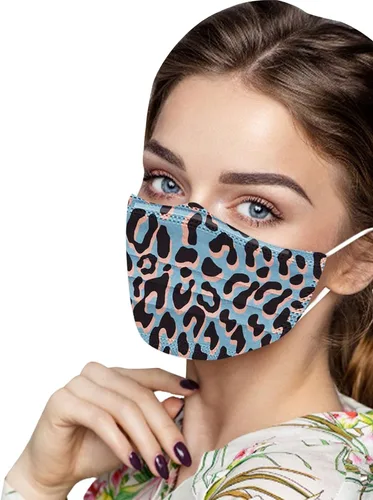 Vista 6 de 50 máscaras desechables de guepardo para mujer, para adultos, día festivo, cuidado de la piel, máscara facial de protección facial completa