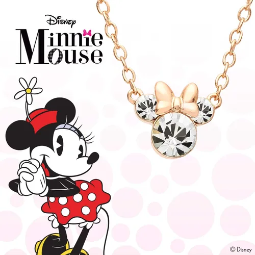 Vista 7 de Disney Minnie Mouse Birthstone Necklace for Women Official License Rosa de abril - Cristal transparente
