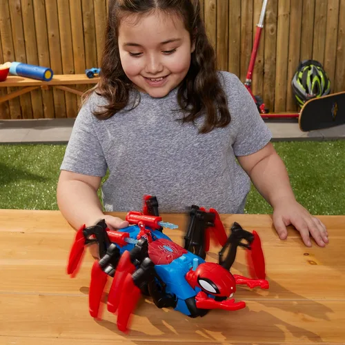 Vista 6 de Marvel Spider-Man Car Playset con función de explosión y figura de acción para niños a partir de 4 años