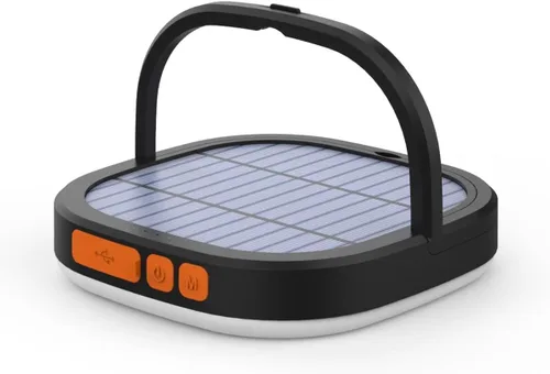 Vista 8 de Linterna LED para Campamento, Pack de 2 Linternas Solares, Luz Recargable de 5000mAh 2000 Lúmenes 5 Modos de Luz, Impermeable IP65 con Carga USB
