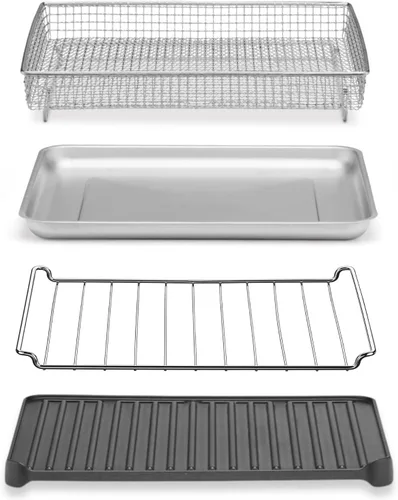 Vista 4 de Cuisinart Freidora de aire + horno tostador de convección, horno 8-1 con opciones para hornear, parrilla, asar y calentar, acero inoxidable, TOA-70