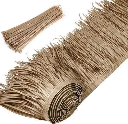 Vista 9 de Rollo de paja de palma, rollo de paja de palma, paneles de techo de paja estilo mexicano, techos de paja de tiki hut, palapa, césped ciego de pato