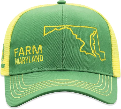 Vista 81 de John Deere Gorra de béisbol con logotipo y malla trasera con contraste, para hombre