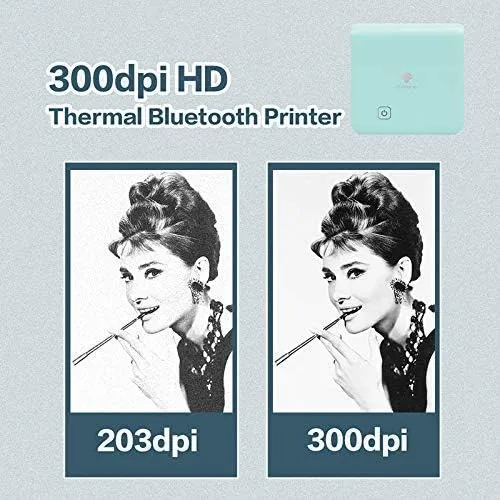 Vista 4 de Phomemo M02 Pro Mini impresora Bluetooth - Impresora fotográfica de bolsillo con 3 rollos de papel adhesivo transparente, compatible con iOS +