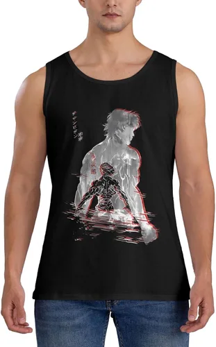 Vista 6 de Anime Baki The Grappler Baki Hanma Camiseta sin mangas de verano para hombre, camiseta casual para correr, entrenamiento, chaleco deportivo