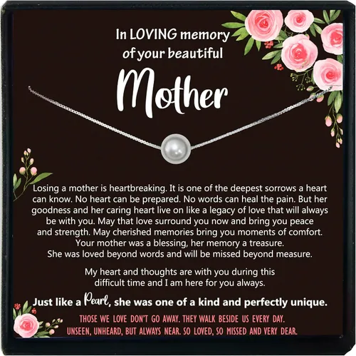 Vista 19 de Be Wished Regalos de condolencias por la pérdida de la madre, regalos conmemorativos llenos de oro para la pérdida de mamá, regalos de duelo, collar