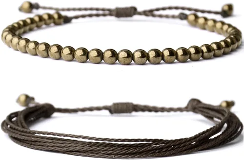 Vista 14 de Mezcla Vida Pulseras de cuentas de piedra natural para hombres y mujeres, unisex, ajustables, impermeables, juego de pulseras de cuerda para el día
