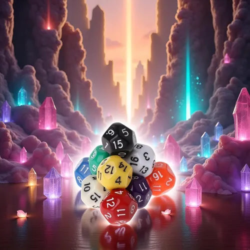 Vista 3 de Juego de 10 dados poliédricos para Calabozos y Dragones, 16 caras, dados poliédricos con otros juegos de mesa con surtido de dados multicolores