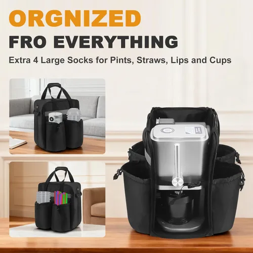 Vista 4 de CREAMi NC701 - Bolsa de transporte impermeable para Ninja Swirl - Bolsa de almacenamiento portátil para máquina de helados CREAMi, apertura lateral