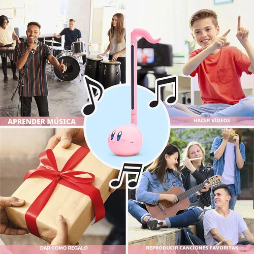 Vista 4 de Otamatone Kirby Rosa Estrella Héroe Instrumento Musical Electrónico Japonés Sintetizador de Música Portátil de Japón por Maywa Denki Studio, Premio