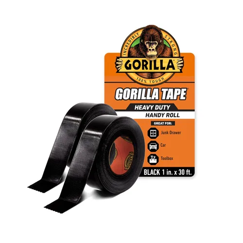 Vista 9 de Gorilla 6100101-10 Cinta adhesiva para llevar, 1" x 10 yardas, negro, (paquete de 10), paquete de 10, 10