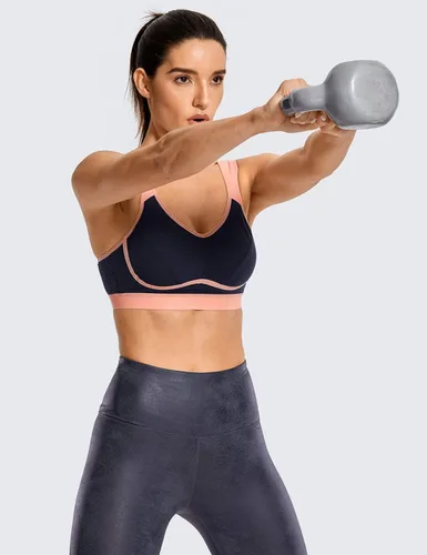Vista 3 de SYROKAN Womens Sports Bra Wireless Comfort High Impact Support Bounce Control Plus Size Workout Bra