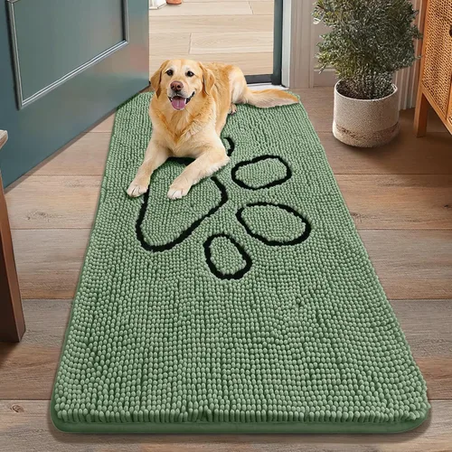 Vista 14 de Smiry Tapete para puerta de perro para patas fangosas, absorbente y Gris y negro