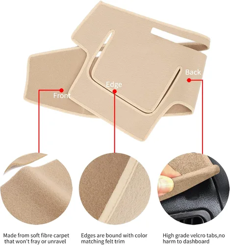 Vista 3 de Alfombrilla para tablero de instrumentos compatible con Toyota 4Runner 1996 1997 1998 1999 2000 2001 2002 (Beige) Cubierta protectora de tablero
