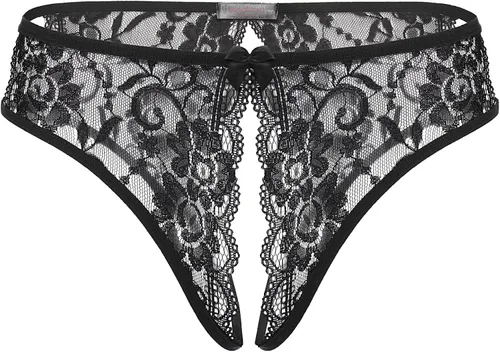 Vista 2 de Avidlove Bragas de encaje para mujer, ropa interior sexy con encaje floral con bonito centro de lazo