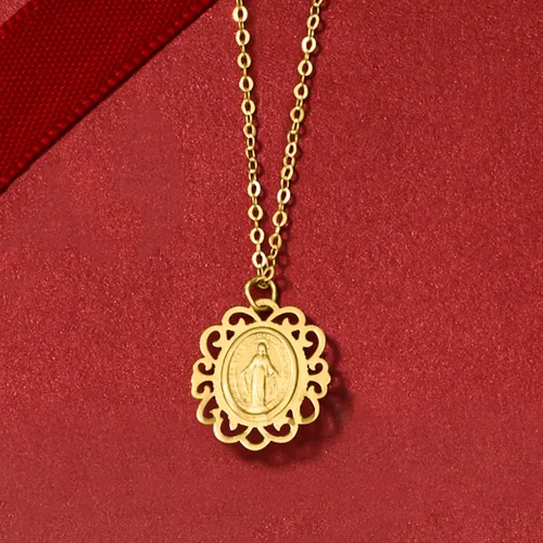 Vista 3 de Ross-Simons Collar con colgante de medalla milagrosa de oro amarillo italiano de 14 quilates, Oro, no conocido