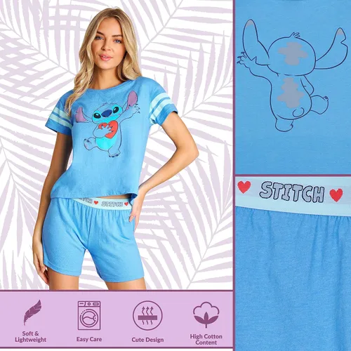 Vista 4 de Disney Stitch - Pijama corto para mujer, conjunto de dos piezas, ropa de dormir Eeyore, ropa de dormir, regalos de puntada