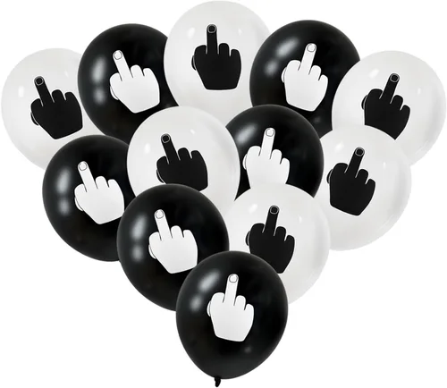 Vista 9 de DS. DISTINCTIVE STYLE Middle Finger Balloons 12 Inch Latex Balloons Set of 12 Party Balloons Funny Birthday Decorations for Men and