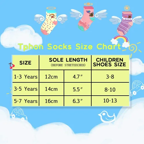 Vista 7 de Tphon 12 pares de calcetines antideslizantes con agarre en la parte inferior antideslizante, de algodón antideslizante para niños, niñas, niños