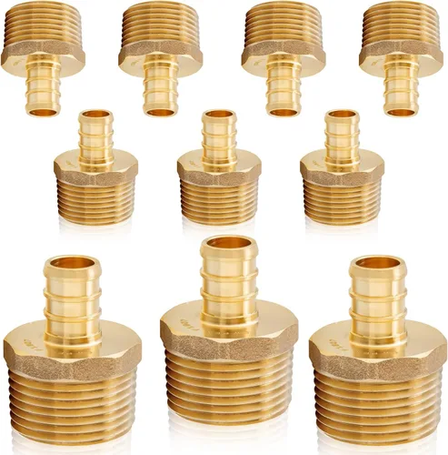 Vista 7 de 2 accesorios HeSun PEX, adaptador NPT macho de 3/4 pulgadas de crimpado x 1