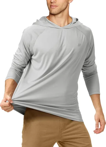 Vista 2 de Roadbox - Camisetas de pesca para hombres, FPU +50, de manga larga, con protección solar, con máscarasin máscara, para uso en exteriores, senderismo