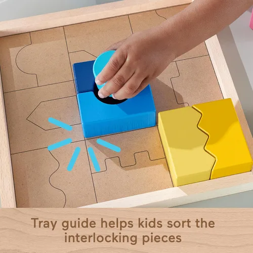 Vista 4 de Fisher-Price Juguete de Madera para Niños Pequeños Rompecabezas de Bloques Entrelazables Apilables con 20 Piezas de Madera para Niños de 18+ Meses