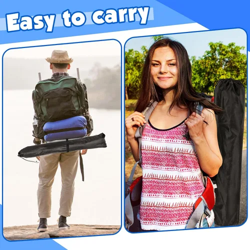 Vista 7 de Silla de camping portátil para adultos, silla plegable de tela Oxford para exteriores, resistente, plegable, ligera, con soporte para tazas de malla