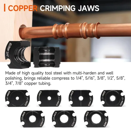 Vista 2 de iCrimp Herramienta de presión para tubo de cobre 1/4"-7/8" para líneas de refrigerante HVAC/R, conexión de ajuste hermético sin soldadura con anillo