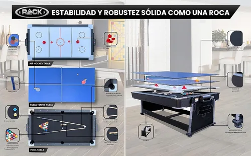 Vista 7 de RACK Triad - Mesa giratoria 3 en 1 de 7 pies para billar y pool