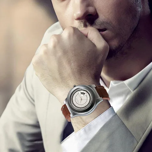 Vista 5 de JewelryWe Reloj de pulsera de cuarzo para hombre, con carga USB, resistente al viento, para el día de San Valentín