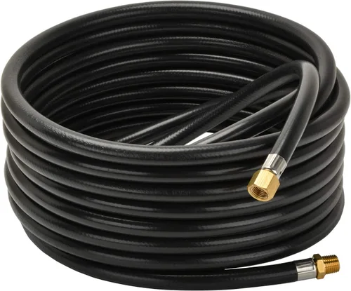 Vista 10 de only fire 5 pies de extensión de propano/manguera de electrodoméstico para gas propano, 1/4" macho NPT x 1/4" hembra con asiento de bola y ajuste