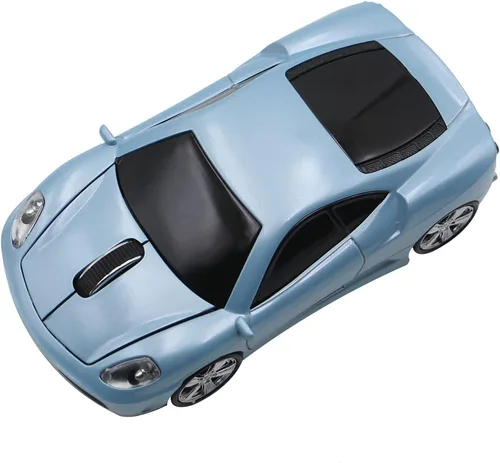 Vista 4 de Ratón inalámbrico para computadora, mouse óptico con forma de automóvil deportivo 3D, mouse ergonómico para computadora portátil de escritorio