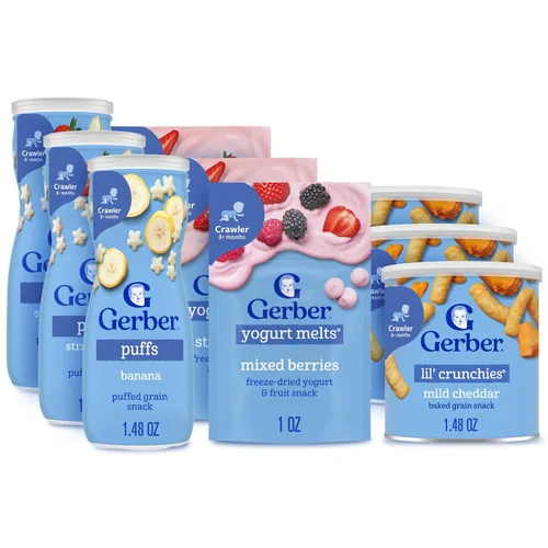 Vista 17 de Gerber Paquete variado de aperitivos de yogur para derretir etapa 3, paquete de 8