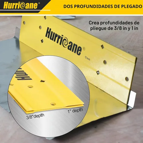 Vista 4 de HURRICANE Herramienta Plegable de 12 Pulgadas, Herramientas de Doblado de Chapa para HVAC, Herramienta Manual Dobladora de Conductos, Formación