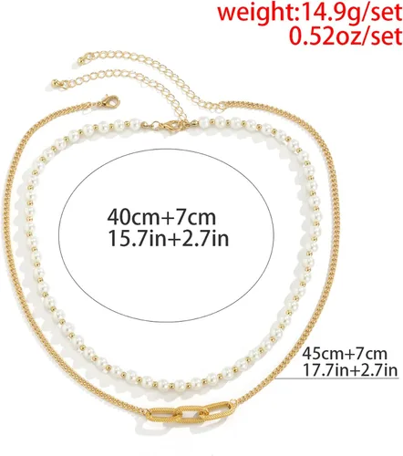 Vista 7 de Collar de perlas para hombre, gargantilla redonda de perlas blancas, collar de perlas de oro, collar de joyería para niños